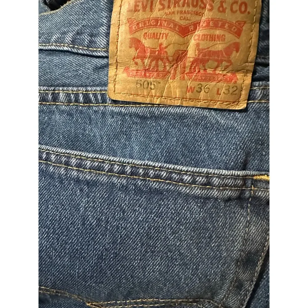 Levi's 505 Prewashed Regular Straight Leg Men's Jeans, Stonewash, Size 36x32